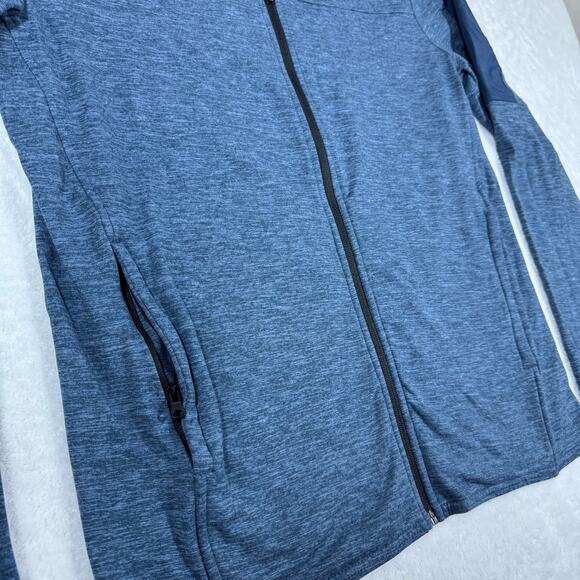 Banana Republic Men's Medium Jacket Full Zip Hood Blue Activewear Outerwear - Picture 5 of 8
